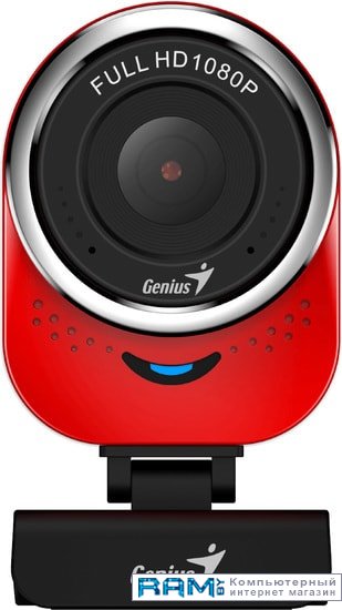 Web  Genius QCam 6000 genius qcam 6000 red full hd 1080p webcam universal clip 360 degree swivel usb built in microphone rotation 360 degree tilt 90 degree