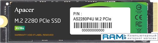 SSD Apacer AS2280P4U 512GB AP512GAS2280P4U-1 твердотельный накопитель apacer as2280p4u pro 512gb ap512gas2280p4upro 1