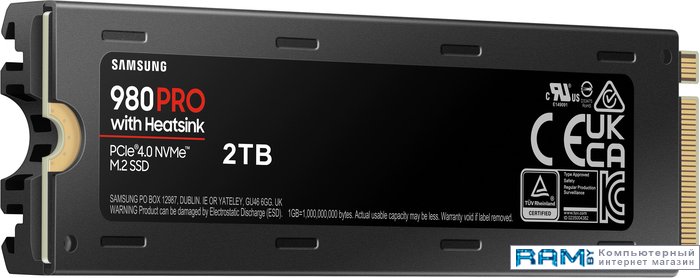 SSD Samsung 980 Pro   2TB MZ-V8P2T0CW ssd samsung pm893 7 68tb mz7l37t6hbla 00a07