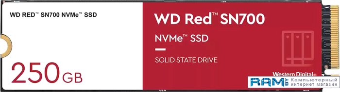 SSD WD Red SN700 250GB WDS250G1R0C ssd накопитель western digital red sn700 1 tb pci e 3 0 x4 wds100t1r0c