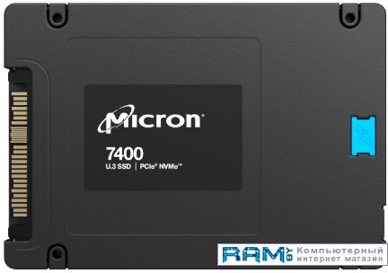 SSD Micron 7400 Max U.3 1.6TB MTFDKCB1T6TFC-1AZ1ZABYY ssd накопитель micron 5300 pro 2 5 7 68 тб mtfddak7t6tds 1aw1zabyy