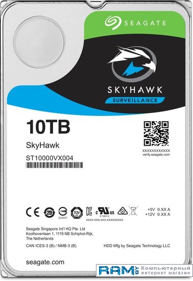 Seagate SkyHawk AI 10TB ST10000VE000 seagate exos 7e10 512e4kn sas 10tb st10000nm018b