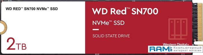 SSD WD Red SN700 2TB WDS200T1R0C ssd накопитель western digital red sn700 1 tb pci e 3 0 x4 wds100t1r0c