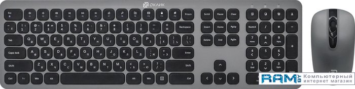 Oklick 300M клавиатура мышь oklick 300m клав серый мышь серый черный usb беспроводная slim 1488402