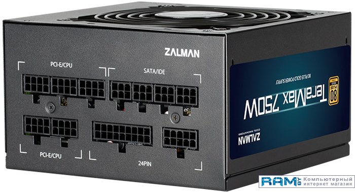 Zalman TeraMax 850W ZM850-TMX блок питания zalman 850w teramax ii atx12v v3 0 apfc 12cm fan 80 gold gen5 full modular retail zm850 tmx2