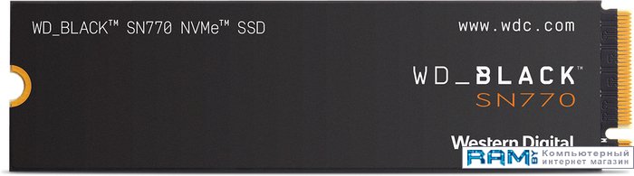 SSD WD Black SN770 NVMe 1TB WDS100T3X0E твердотельный накопитель western digital sn770 nvme 250gb wds250g3x0e