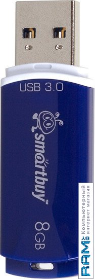USB Flash Smart Buy Crown Blue 8GB SB8GBCRW-Bl умный матрас xiaomi 8h adaptive smart mattress zero one 1 8 m grey blue