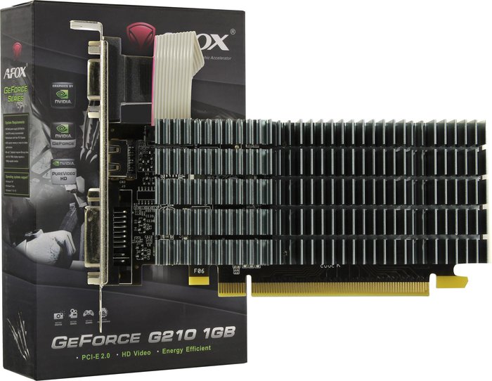 AFOX GeForce GT 210 1GB DDR2 AF210-1024D2LG2 видеокарта afox geforce g210 lp 1024mb af210 1024d3l5 v2