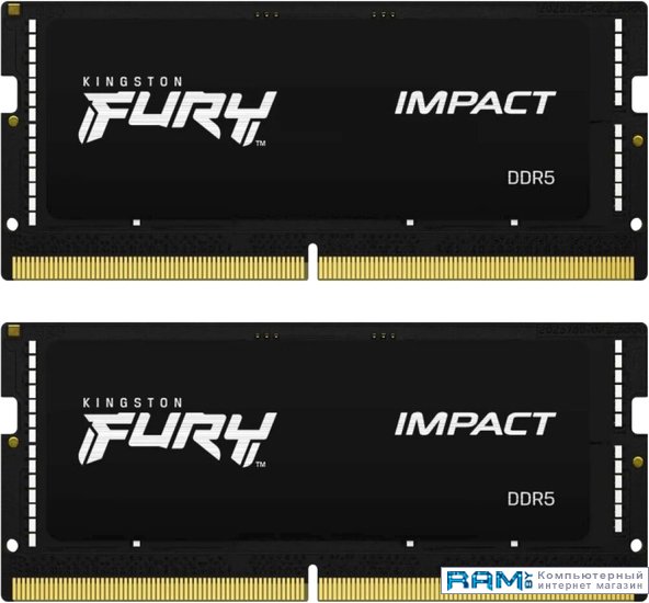 Kingston FURY Impact 2x8  DDR5 4800  KF548S38IBK2-16 оперативная память kingston so dimm ddr5 16gb 4800mhz fury impact kf548s38ib 16