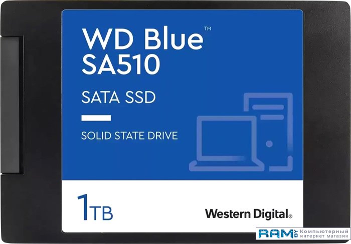 SSD WD Blue SA510 1TB WDS100T3B0A ssd накопитель wd blue sa510 2 5 1 тб wds100t3b0a