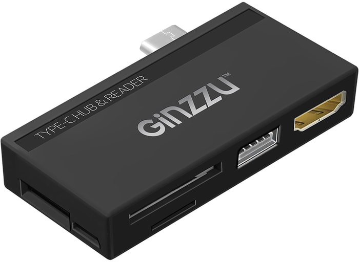 - Ginzzu GR-862UB док станция red line multiport adapter 5 in 1 usb type c usb type c 2xusb 3 0 microsd sdhc серебристый ут000012171