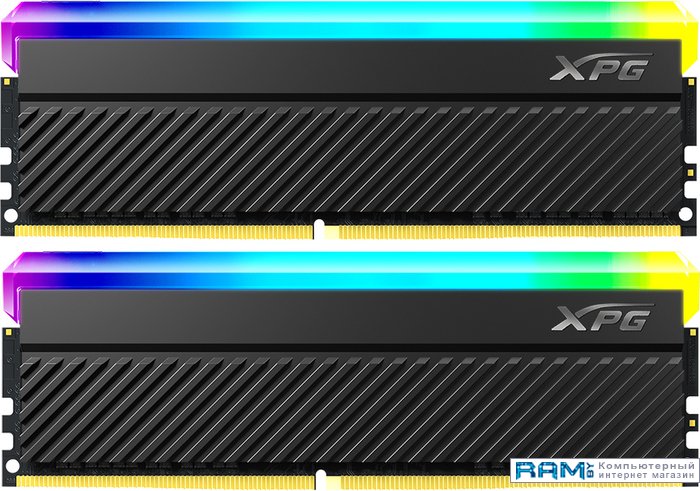 A-Data XPG Spectrix D45G RGB 2x8 DDR4 4400  AX4U44008G19K-DCBKD45G a data xpg spectrix d60g 8 ddr4 3600 ax4u36008g18i st60