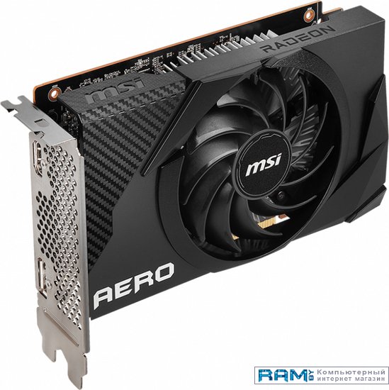 MSI Radeon RX 6400 Aero ITX 4G видеокарта powercolor amd radeon rx 6400 low profil axrx 6400 lp 4gbd6 dh