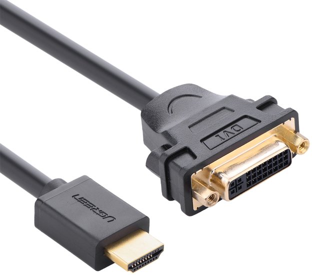 Ugreen 20136 HDMI - DVI 0.15 сплиттер ugreen cm187 hdmi 2 0 1x4 splitter 50708eu