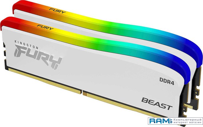 Kingston FURY Beast RGB SE 2x8 DDR4 3600  KF436C17BWAK216 kingston fury renegade rgb 2x8 ddr4 3600 kf436c16rb2ak216