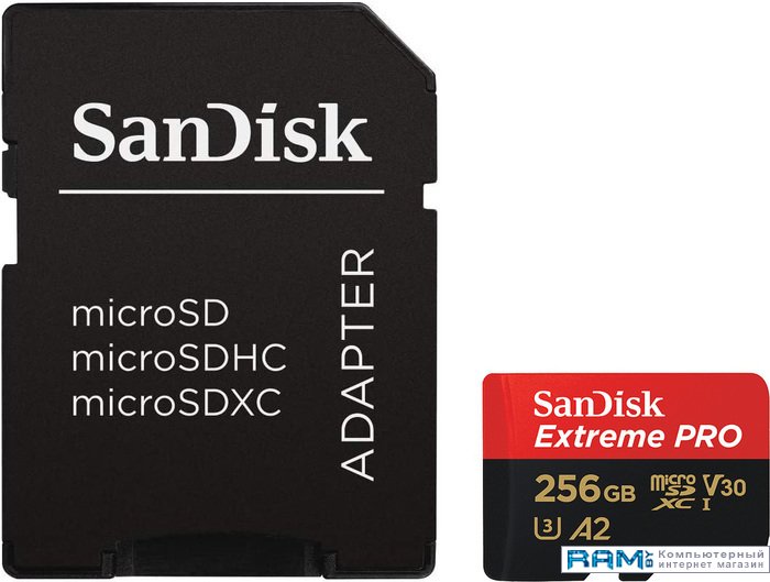 SanDisk Extreme PRO microSDXC SDSQXCD-256G-GN6MA 256GB sandisk ultra microsdxc sdsqunr 256g gn3mn 256gb