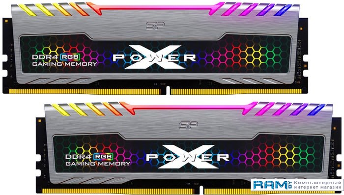 Silicon-Power XPower Turbine RGB 2x16GB DDR4 PC4-25600 SP032GXLZU320BDB silicon power 8 ddr4 3200 sp008gblfu320b02