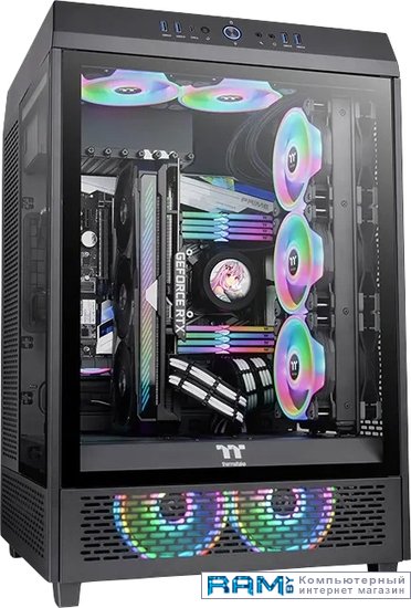 Thermaltake The Tower 500 CA-1X1-00M1WN-00 irbis ups online 1000va 900w lcd 3xc13 outlets usb rs232 snmp slot tower