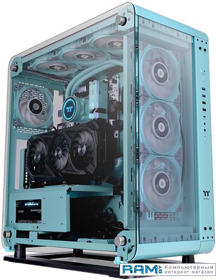 Thermaltake Core P6 Tempered Glass Turquoise CA-1V2-00MBWN-00 thermaltake v200 tempered glass rgb edition ca 1k8 00m1wn 01