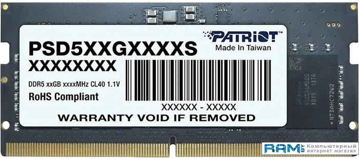 Patriot Signature Line 8 DDR5 4800  PSD58G480041S patriot signature line 32 ddr5 4800 psd532g48002s