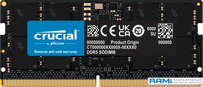 

Crucial 32 DDR5 SODIMM 4800 CT32G48C40S5