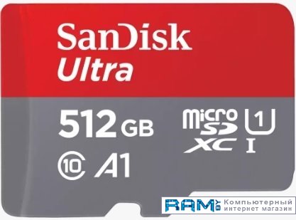 SanDisk Ultra SDSQUAC-512G-GN6MA microSDXC 512GB флешка sandisk cz96 ultra eco 512 гб blue green sdcz96 512g g46