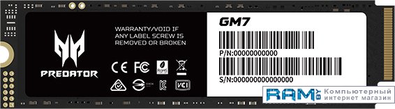SSD Acer Predator GM7 1TB BL.9BWWR.118 acer predator talos 2x8 ddr4 3000 bl 9bwwr 211
