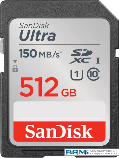 SanDisk Ultra SDXC SDSDUNC-512G-GN6IN 512GB sandisk ultra sdsquac 512g gn6mn microsdxc 512gb