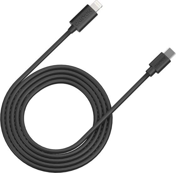 Canyon CNE-CFI12B USB Type-C - Lightning 2 дата кабель sbs lightning type c mfi 1 м синий tecableligtc1b