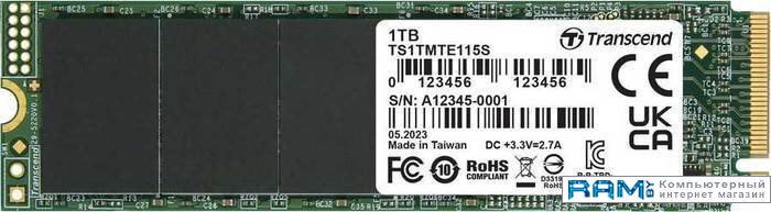 SSD Transcend 115S 1TB TS1TMTE115S накопитель ssd transcend pci e 3 0 x4 500gb ts500gmte115s 115s m 2 2280 0 2 dwpd