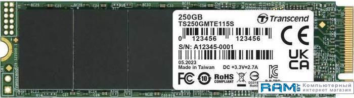 SSD Transcend 115S 250GB TS250GMTE115S накопитель ssd transcend pci e 3 0 x4 250gb ts250gmte115s 115s m 2 2280 0 2 dwpd