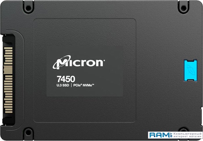 SSD Micron 7450 Pro 1.92TB MTFDKCC1T9TFR micron ssd 7450 max 1600gb u 3 2 5 15mm nvme pcie 4 0 x4 3d tlc r w 6800 2700mb s iops 800 000 250 000 tbw 8700 dwpd 3 12 мес