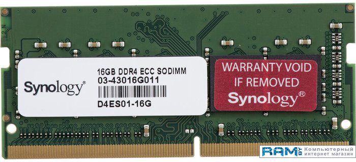 Synology 16 DDR4 SODIMM D4ES01-16G synology ds720 сетевое хранилище intel celeron j4125 2 0 ghz 2048 mb ddr4 non ecc max 6144 mb 2 gb 4 gb no hdd 2 rj 45 1gbe lan 2 usb 3 0
