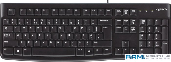 Logitech K120 клавиатура проводная logitech k120 for business usb 920 002522 черный
