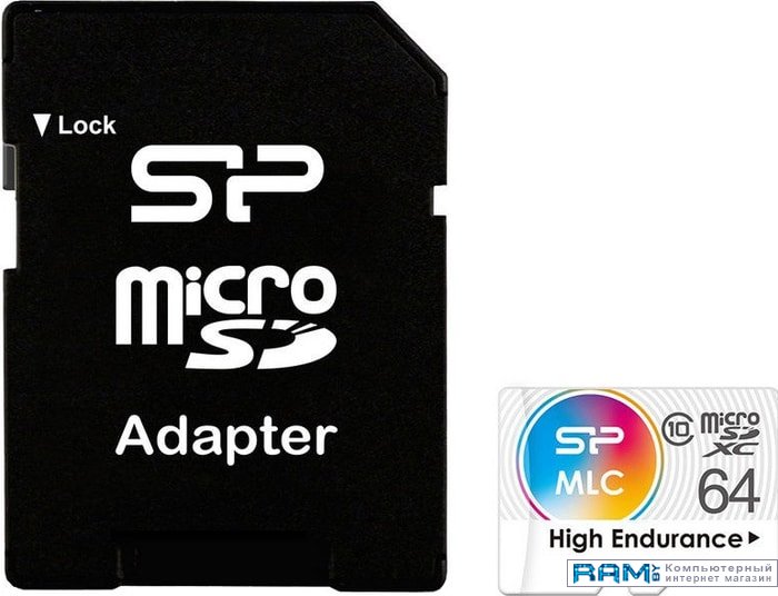 Silicon-Power High Endurance microSDXC SP064GBSTXIU3V10SP 64GB флеш карта microsd 512gb silicon power superior pro a1 microsdxc class 10 uhs i u3 colorful 100 80 mb s sd адаптер