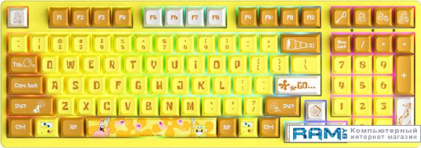 Akko 3098S SpongeBob Akko CS Starfish игровая клавиатура akko 3098s spongebob bundle rgb jda profile cs sponge