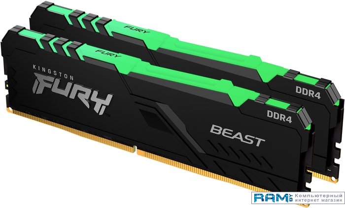 Kingston FURY Beast RGB 2x16 DDR4 3600 KF436C18BB2AK232 kingston fury beast rgb se 8 ddr4 3600 kf436c17bwa8