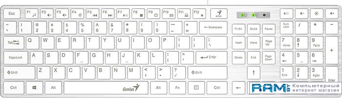 Genius SlimStar 126 клавиатура проводная genius мультимедийная slimstar 100 12 мультимидийных клавиш usb поддержка приложения key support кабель 1 5 31300005419