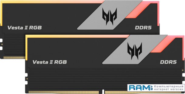 Acer Predator Vesta II RGB 2x32 DDR5 6000  BL.9BWWR.381 acer predator pallas ii 2x16 ddr5 6000 bl 9bwwr 432