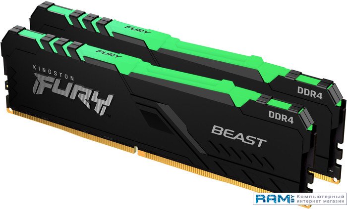 Kingston FURY Beast RGB 2x32 DDR4 3600  KF436C18BB2AK264 kingston fury beast rgb se 8 ddr4 3600 kf436c17bwa8