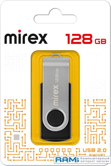 USB Flash Mirex Color Blade Swivel Rubber 2.0 128GB 13600-FMURS128 usb flash mirex swivel white 64gb 13600 fmuswt64