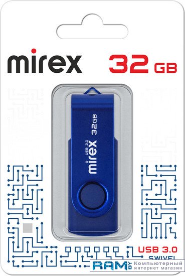 USB Flash Mirex Color Blade Swivel 3.0 32GB 13600-FM3BSL32 usb flash mirex swivel white 8gb 13600 fmuswt08