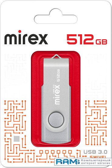 USB Flash Mirex Color Blade Swivel 3.0 512GB 13600-FM3SS512 ssd mirex 512gb mir 512gbmsat