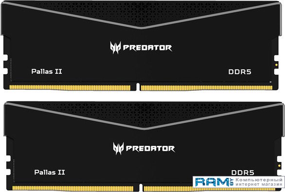 Acer Predator Pallas II 2x16 DDR5 6000  BL.9BWWR.432 модуль памяти acer predator pallas ii ddr5 dimm 6000mhz cl30 64gb kit 2x32gb 30 38 38 76 pallasii 64gb 6000 2r8 2x