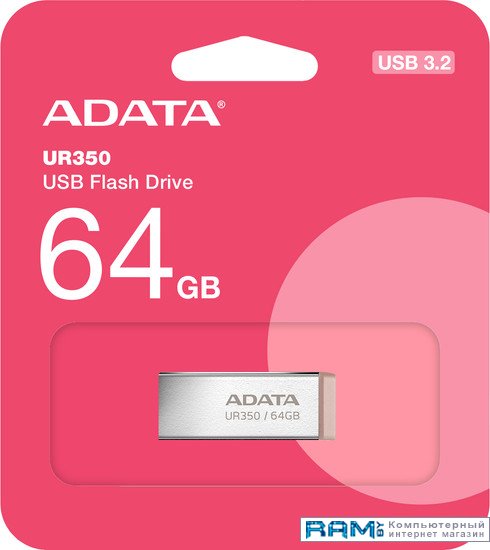 USB Flash ADATA UR350 64GB UR350-64G-RSRBG смарт часы amazfit gtr 4 серебристый коричневый