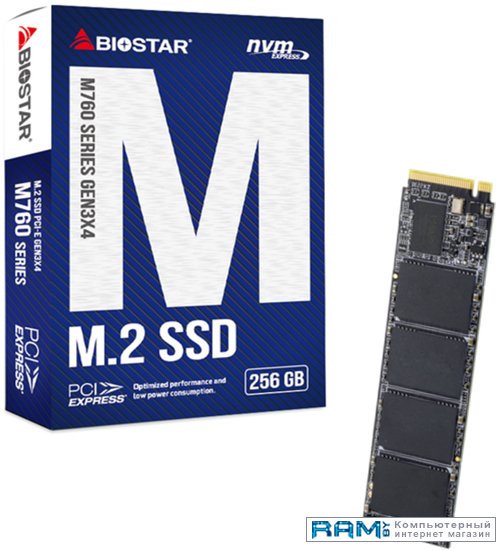 SSD BIOSTAR M760 256GB M760-256GB видеокарта biostar amd va6756tml9
