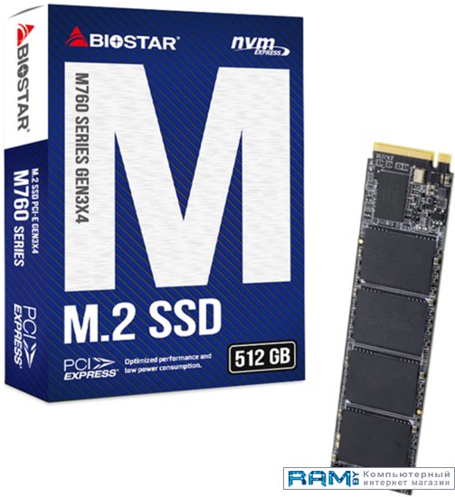 SSD BIOSTAR M760 512GB M760-512GB видеокарта biostar amd va5505rf21