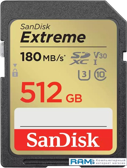 SanDisk Extreme SDXC SDSDXVV-512G-GNCIN 512GB usb flash sandisk extreme pro 1tb