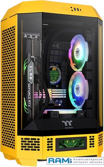 Thermaltake The Tower 300 Bumblebee CA-1Y4-00S4WN-00 irbis ups online 1000va 900w lcd 3xc13 outlets usb rs232 snmp slot tower