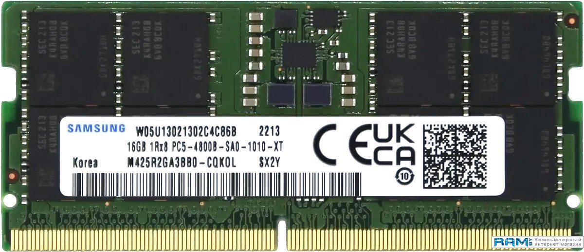 

Samsung 16 DDR5 SODIMM 4800 M425R2GA3BB0-CQK